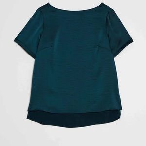 Universal Standard Alice satin boatneck top. Deep Sea size L (22/24)